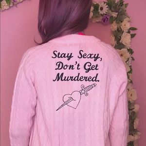 Pink murderino cardigan